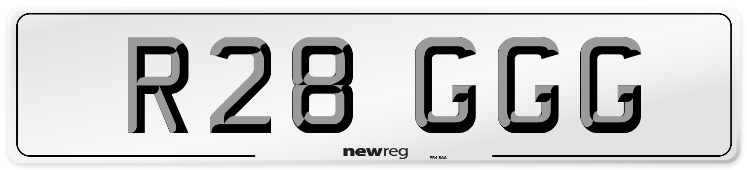 R28 GGG Number Plate from New Reg